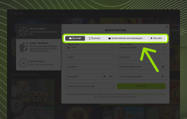 Winwin Chile detailed instructions on how to create an account on the platform and start playing step 2